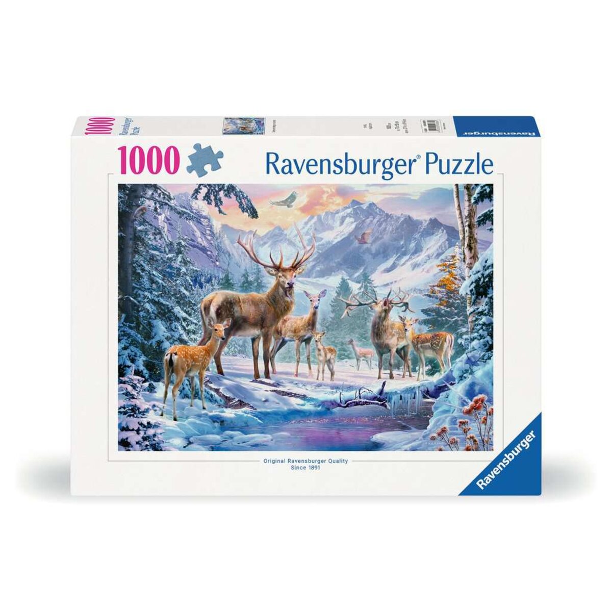 Ravensburger Puzzle - Rehe und Hirsche im Winter, 1000 Teile