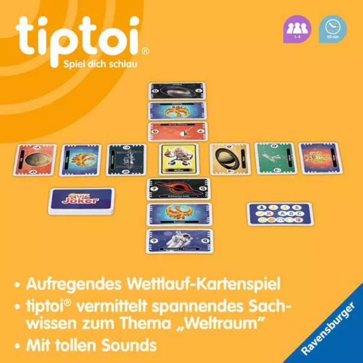 Ravensburger tiptoi Quiz Weltraum Reisespiel ab 6 Jahren Lernspiel