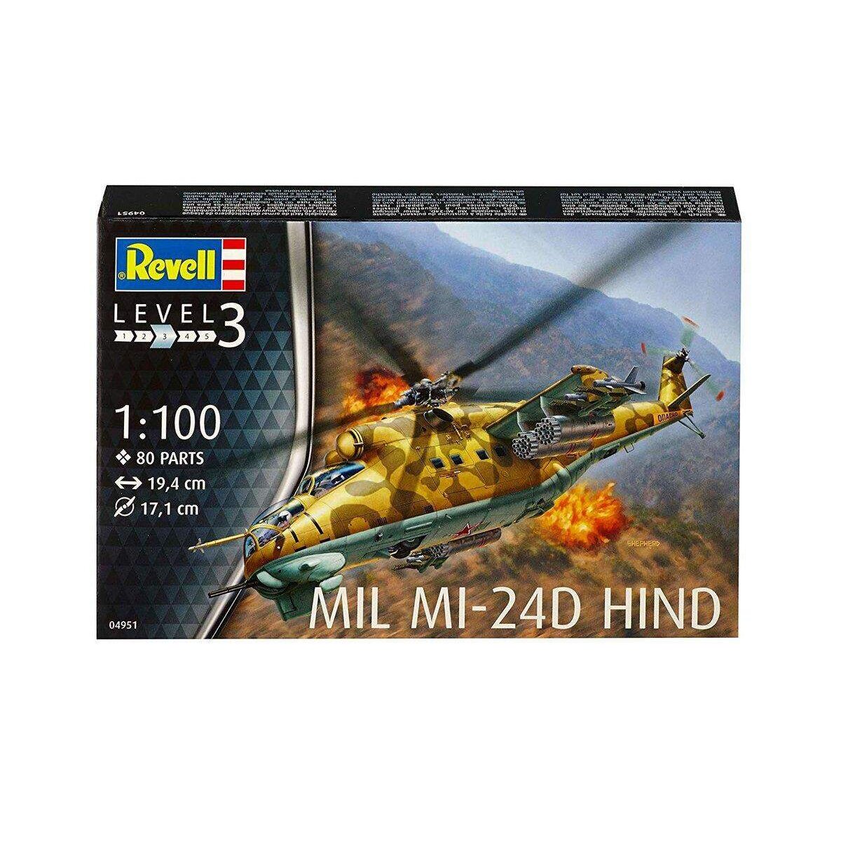 Revell Modellbausatz Hubschrauber Mil Mi-24D Hind in 1:100