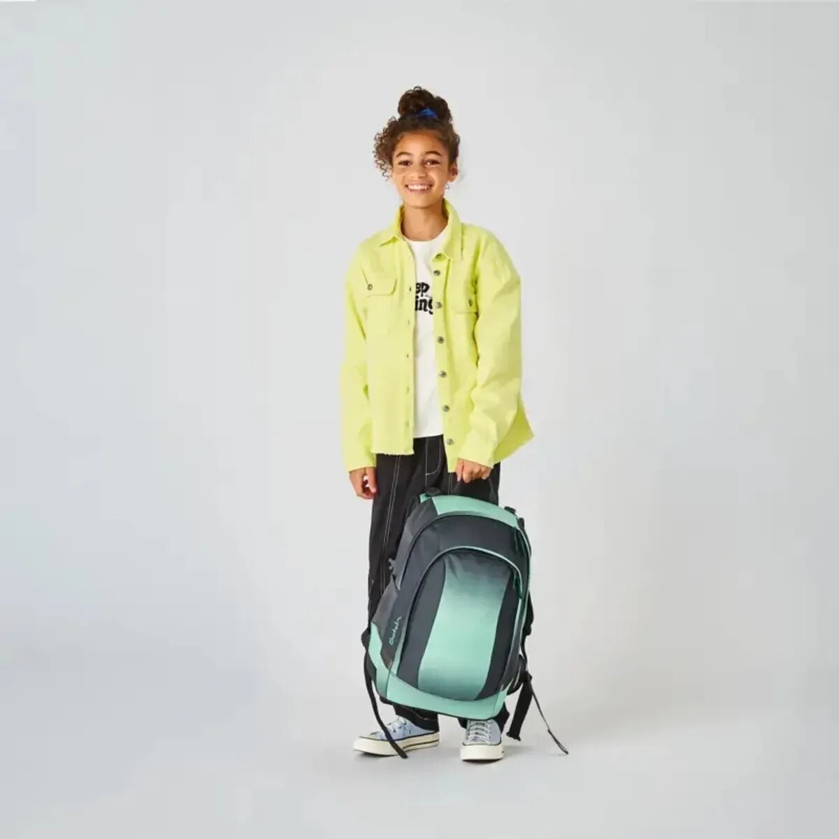 Satch Schulrucksack air Gradient Mint 26 Liter grau türkis