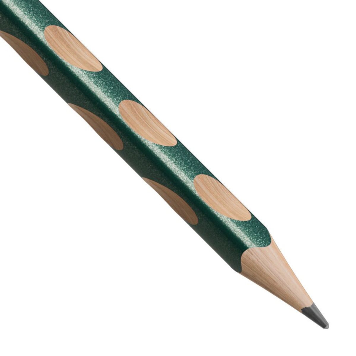 Schmaler Dreikant-Bleistift für Linkshänder - STABILO EASYgraph S Metallic Edition in metallic Grün - Einzelstift - Härtegrad HB