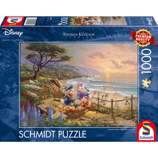 Schmidt Spiele Puzzle - Thomas Kinkade Disney, Donald & Daisy, A Duck Day Afternoon, 1000 Teile