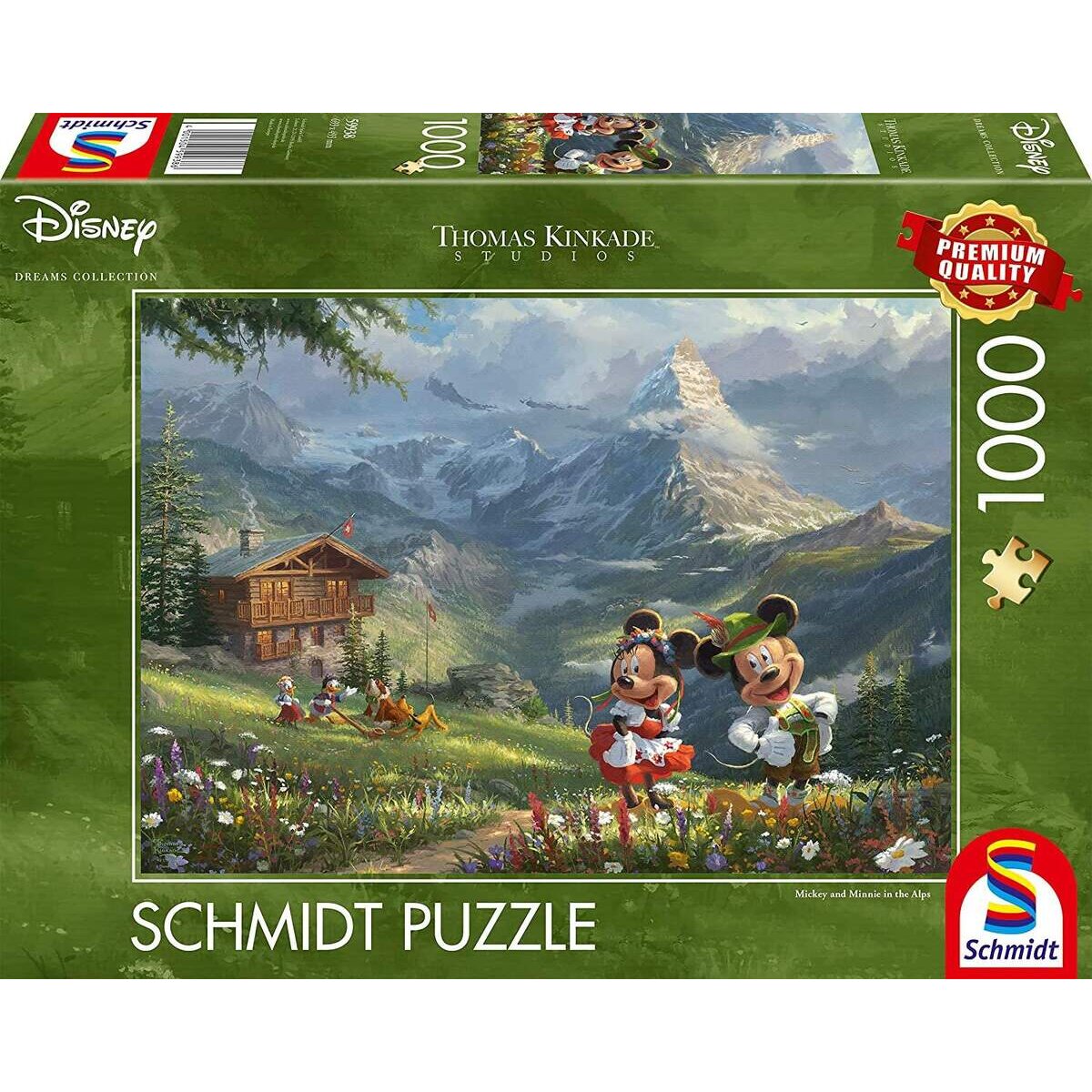 Schmidt Spiele Puzzle - Disney, Mickey & Minnie in den Alpen, 1000 Teile