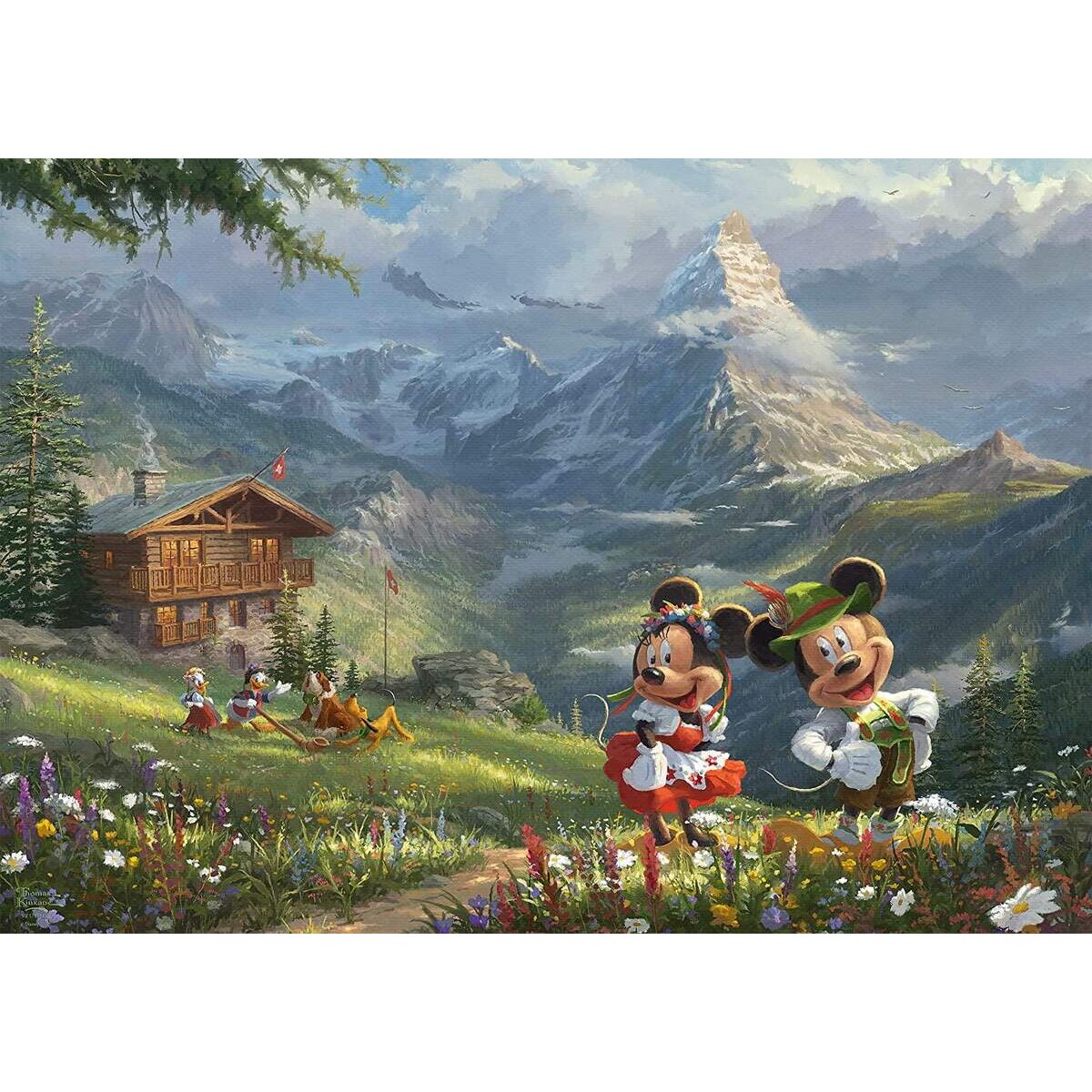 Schmidt Spiele Puzzle - Disney, Mickey & Minnie in den Alpen, 1000 Teile