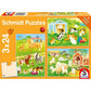 Schmidt Spiele Puzzle - Niedliche Haustiere, 3 x 24 Teile