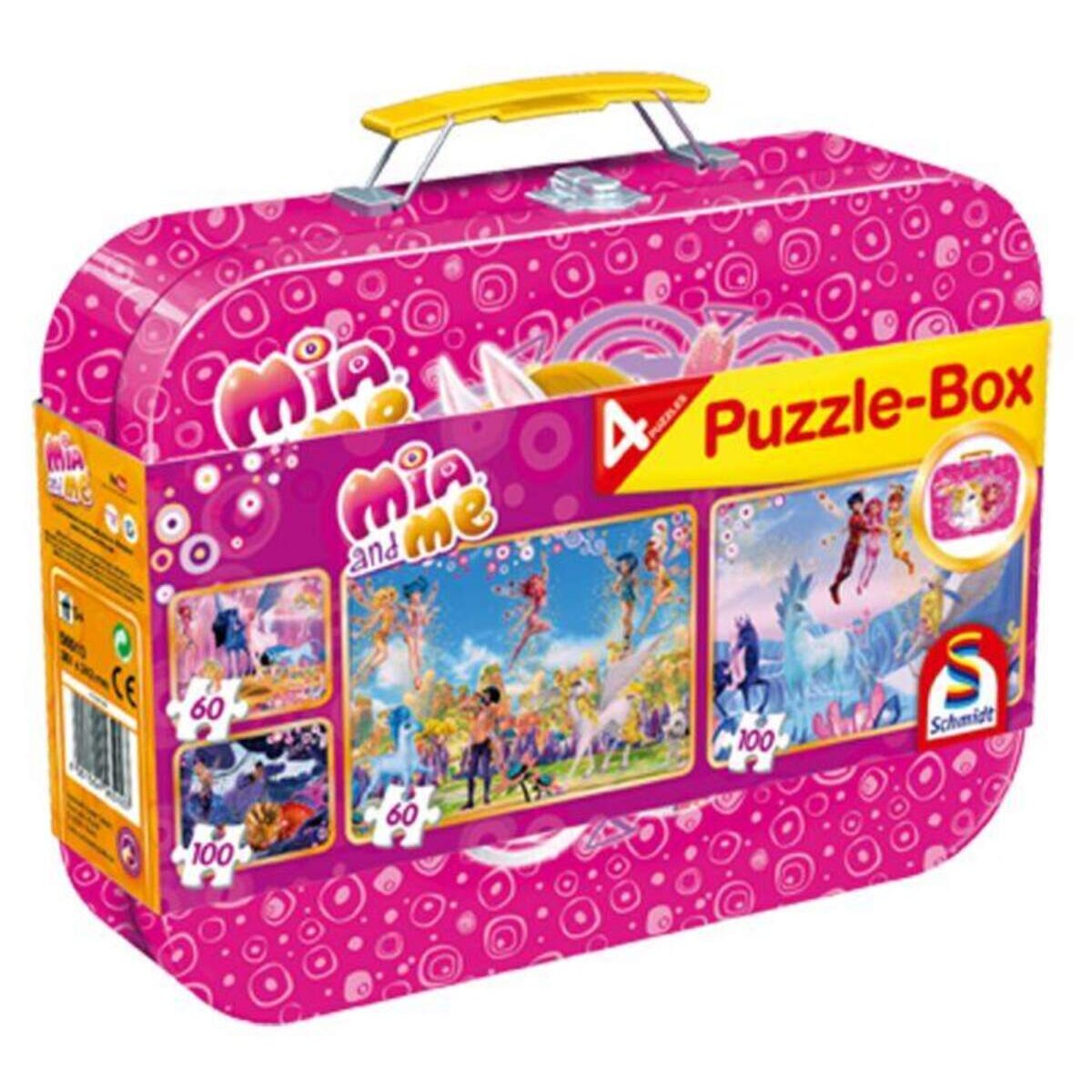Schmidt Spiele Puzzle - Box im Metallkoffer Mia and Me, 4 Puzzle