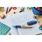 Schulfüller ergonomisch für Linkshänder mit Anfänger-Feder A - STABILO EASYbirdy Timber in blau - inkl. Patrone