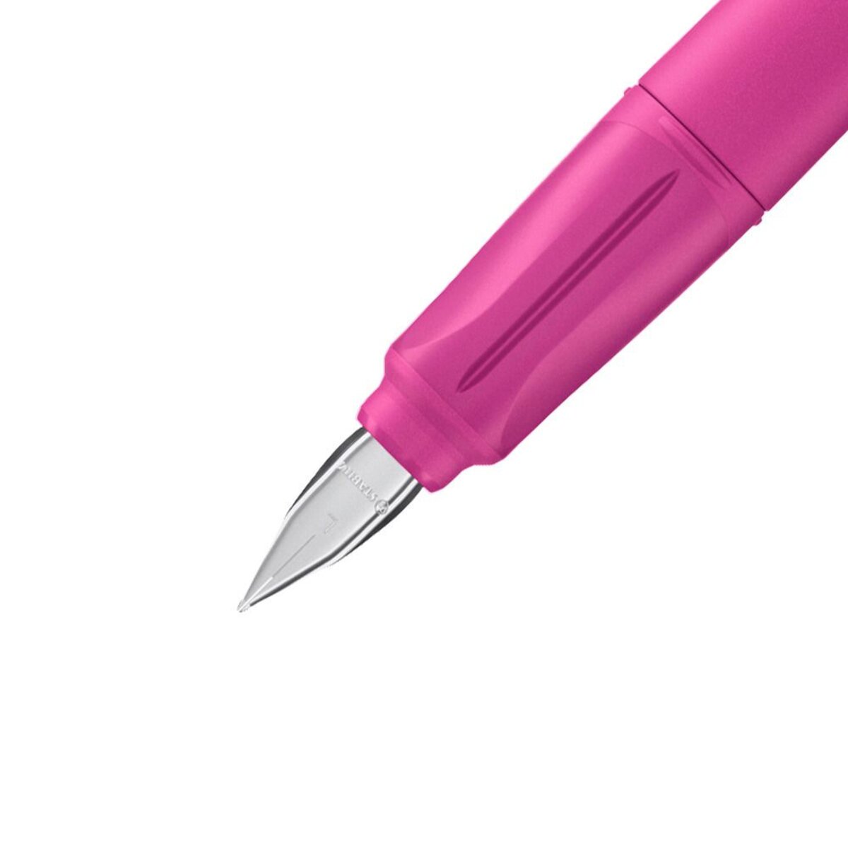 Schulfüller mit Linkshänder-Feder L - STABILO EASYbuddy FRESH in pink/hellblau - blau (löschbar) - inkl. Patrone