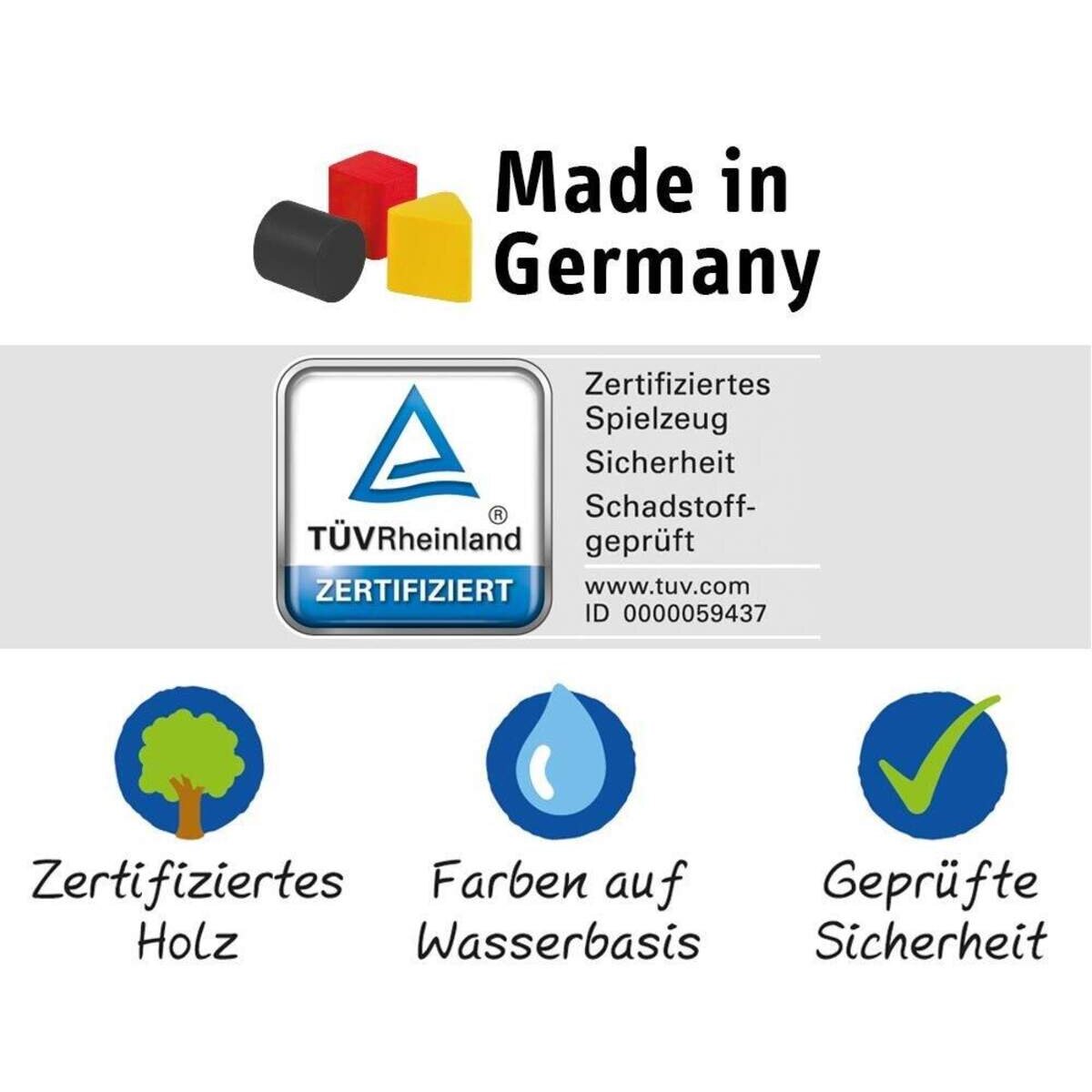 Selecta Sortino, Sortierbox aus Holz, 16 cm, Mehrfarbig