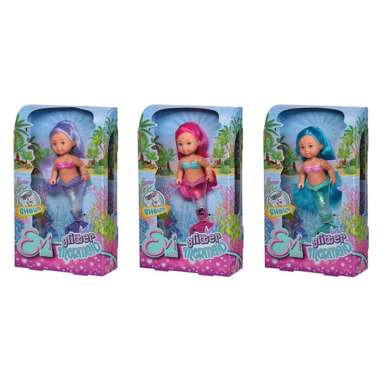 Simba Evi Love Glitter Mermaid, 3-sort., türkis, rosa, lila