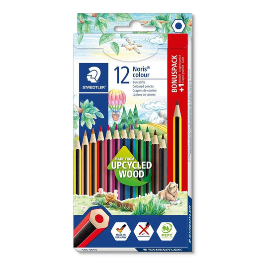 STAEDTLER® Noris® colour 185 Kartonetui mit 12 Buntstiften in sortierten Farben und 1 Bleistift