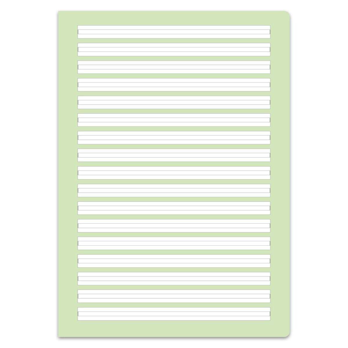 Staufen Green Schulheft Lin2 A4 16 Blatt 90g/qm 4/4/4mm liniert farbig