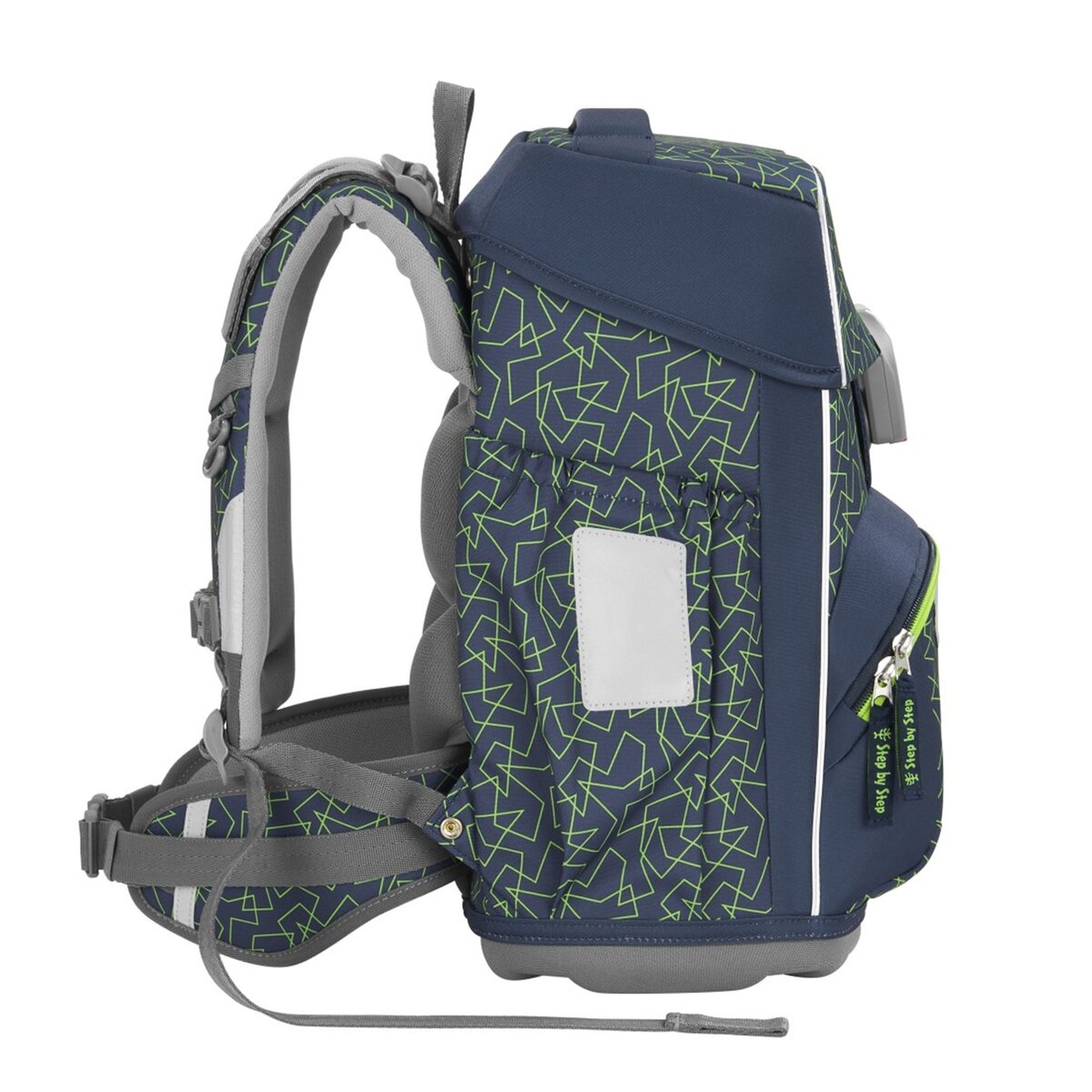 Step by Step BASIS Schulranzen-Set „Green Geometric“, 4-teilig