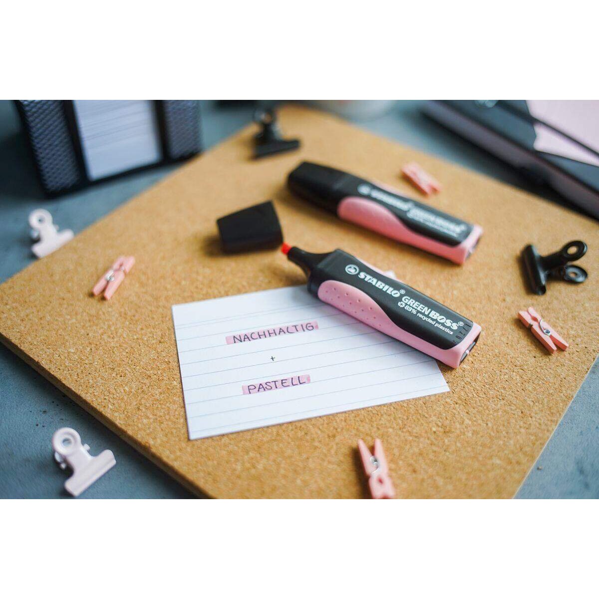 Umweltfreundlicher Textmarker - STABILO GREEN BOSS Pastel, rosiges Rouge