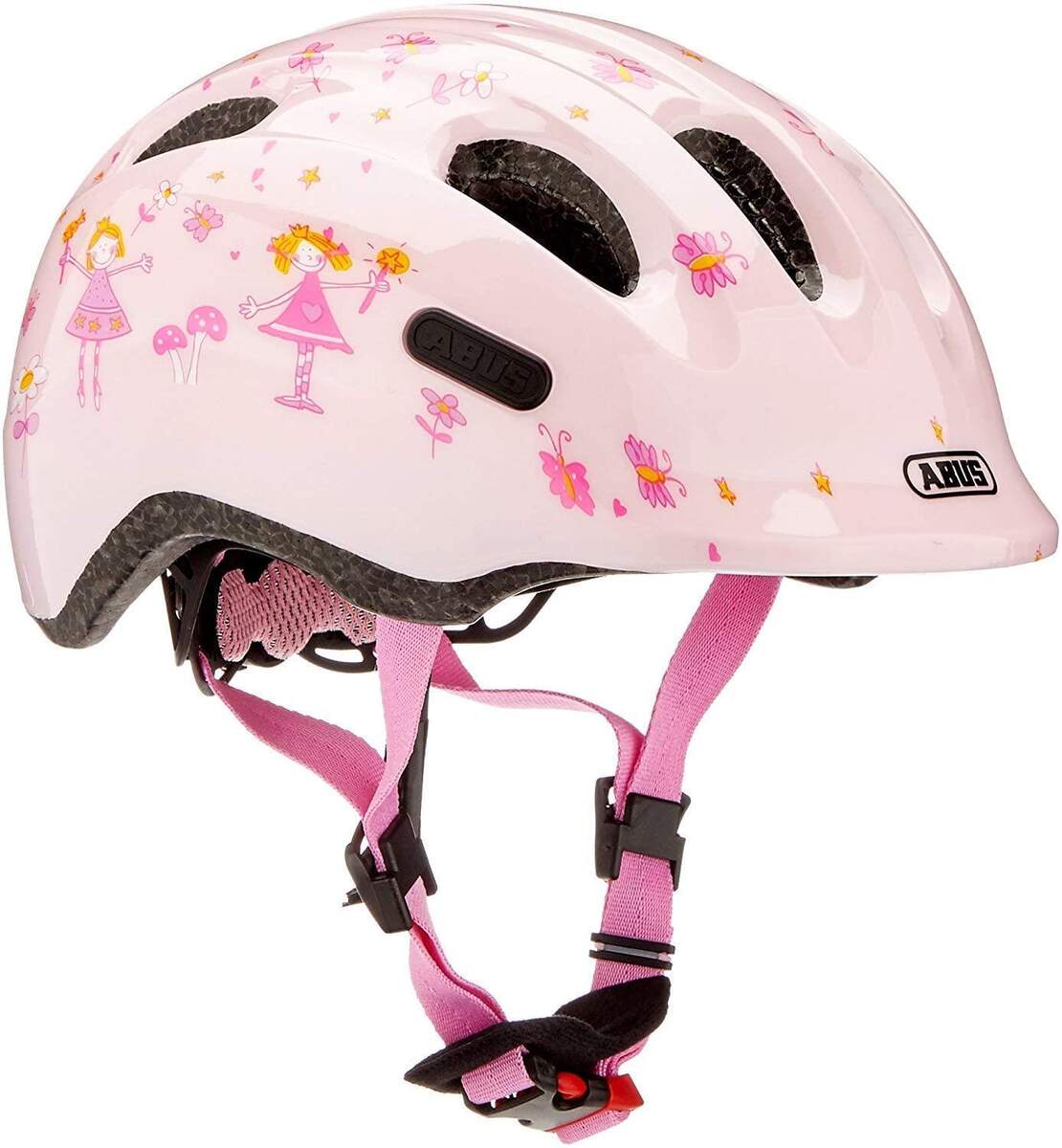 ABUS Smiley 2.0 Kinderhelm Rosa Prinzess, Robuster Fahrradhelm, Größe S