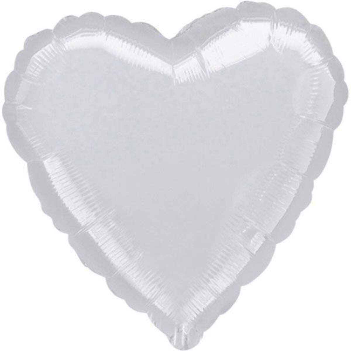 amscan Folienballon Herz, silber metallic