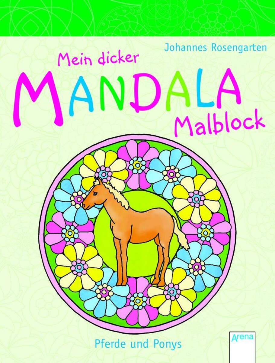Arena 09964-4 Mein dicker Mandala-Malblock Pferde und Ponys
