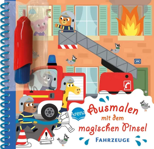 Arena Ausmalen mit dem magischen Pinsel. Fahrzeuge