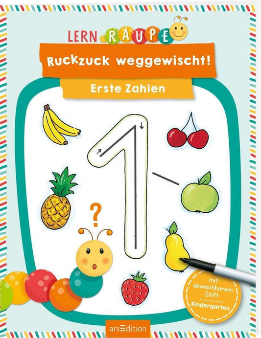 ars Edition Lernraupe - Ruckzuck weggewischt! Erste Zahlen
