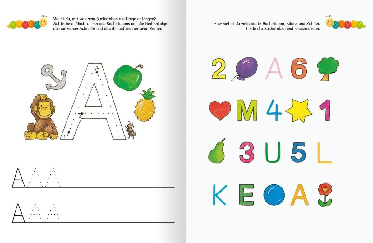 ars Edition Lernraupe Ruckzuck weggewischt! Erste Buchstaben
