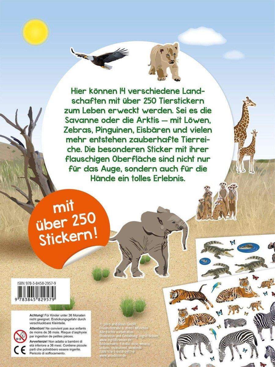 ars Edition Mein Fühl Stickerheft - Wilde Tiere