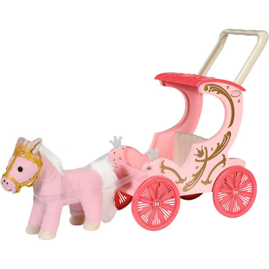 Baby Annabell Little Sweet Kutsche mit Licht, abnehmbarem Schiebegriff und abnehmbaren Pferdegeschirr & Pony mit Zaumzeug