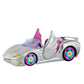 Barbie Extra Auto Cabrio (glitzert) mit Regenbogen Reifen, Zubehör