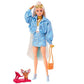 Barbie Extra Puppe (blond) mit hellblauem Rock & Jacke, Hund & Zubehör