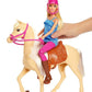 Barbie Pferd mit Mähne und Puppe mit beweglichen Knien