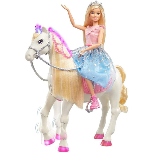 Barbie Prinzessinnen Abenteuer Tanzendes Pferd mit Prinzessin Puppe, Licht & Geräuschen