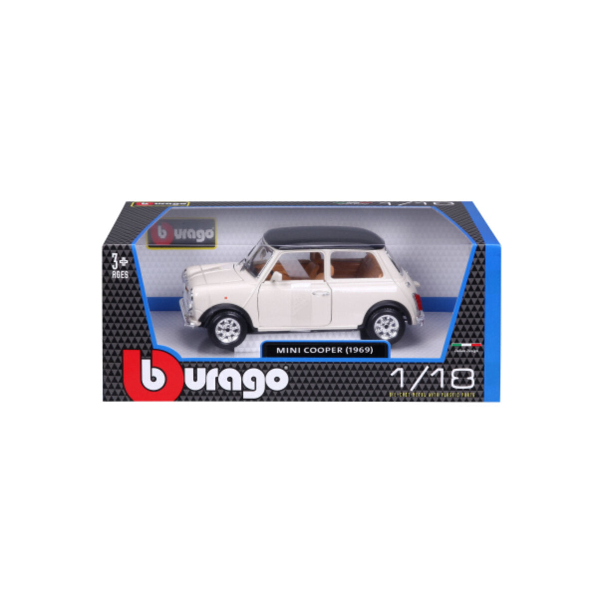 BBURAGO Mini Cooper (1969) beige/schwarz, 1:16
