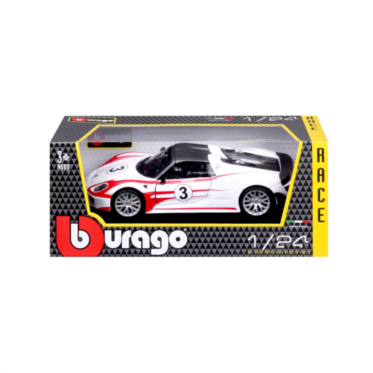 BBURAGO Race Porsche 918 Spyder, Weissach, 1:24