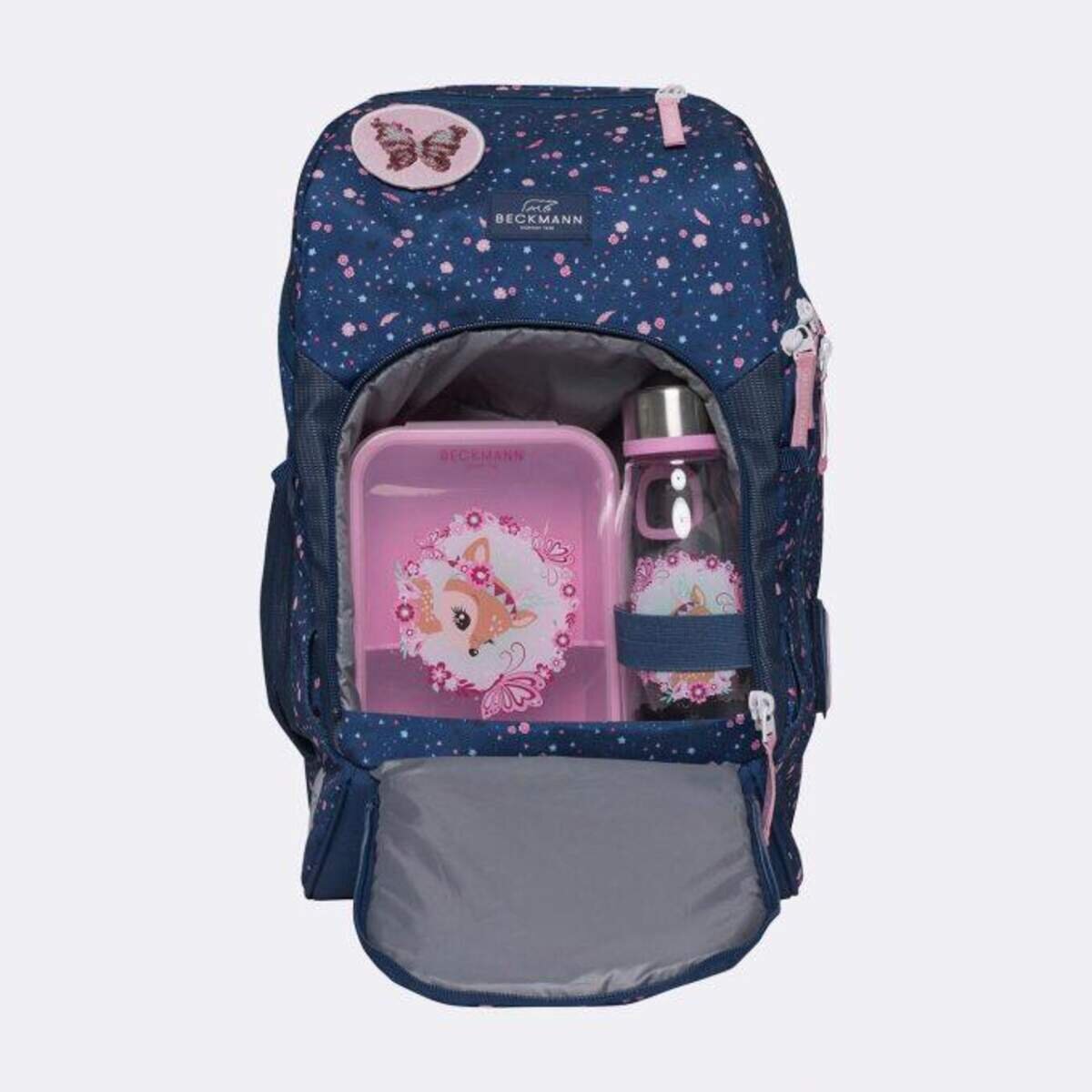 Beckmann Schulrucksack-Set Active Air FLX - Forest Deer Blue, 6-teilig