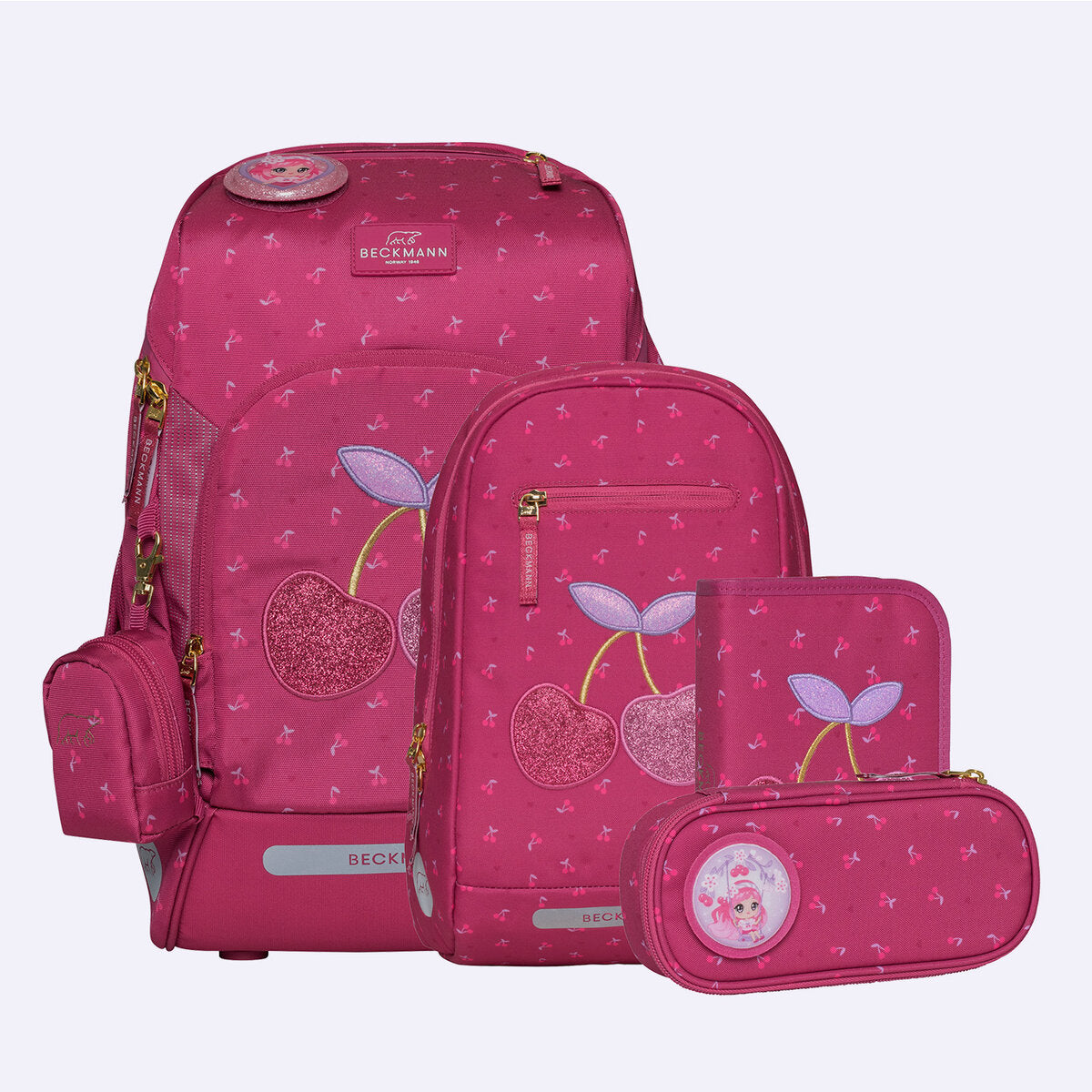 Beckmann Schulrucksack-Set Active Air FLX Cherry, 6-teilig