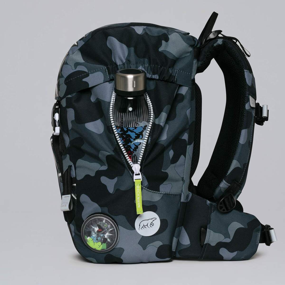 Beckmann Schulrucksackset Classic 22 Camo Rex, 6-teilig