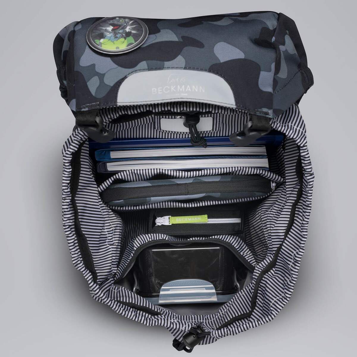Beckmann Schulrucksackset Classic 22 Camo Rex, 6-teilig