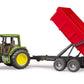 BRUDER® 2057 John Deere mit Wannenkippanhänger (rot)
