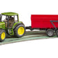 BRUDER® 2057 John Deere mit Wannenkippanhänger (rot)