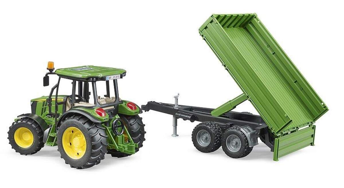 BRUDER® 2108 John Deere 5115M + mit Bordwandanhänger