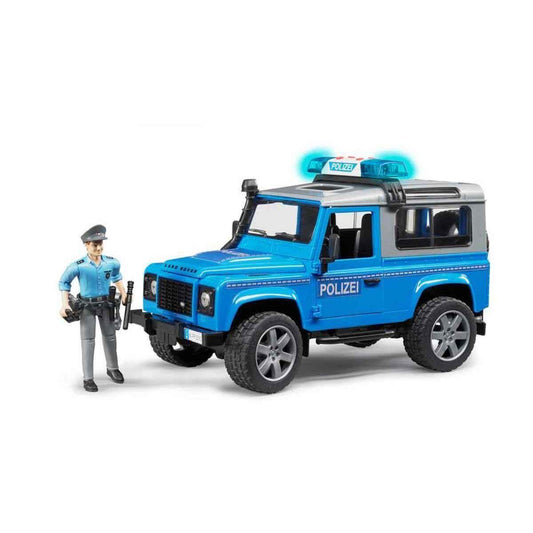 BRUDER® 2597 Land Rover Defender Polizeifahrzeug mit Polizist und Ausstattung