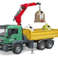 BRUDER® 3753 MAN TGS LKW mit Ladekran, 3 Altglascontainern und Flaschen