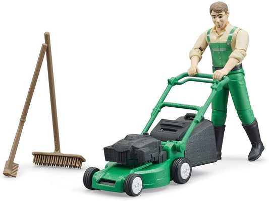 BRUDER® 62103 bworld Gärtner mit Rasenmäher