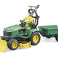 BRUDER® 62104 bworld John Deere Rasentraktor mit Anhänger und Gärtner
