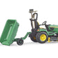 BRUDER® 62104 bworld John Deere Rasentraktor mit Anhänger und Gärtner