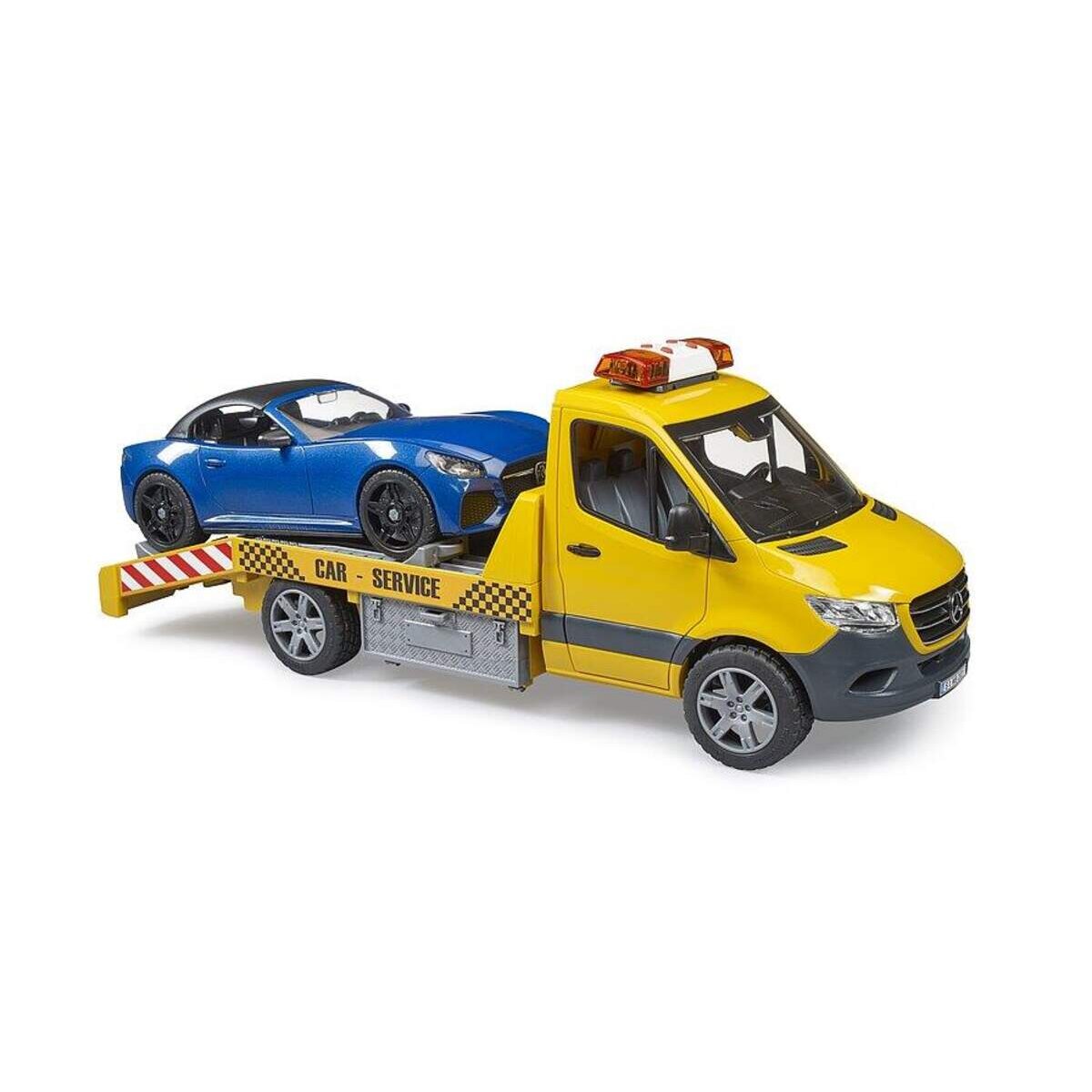 BRUDER® MB Sprinter Autotransporter mit Light & Sound Modul und BRUDER® Roadster