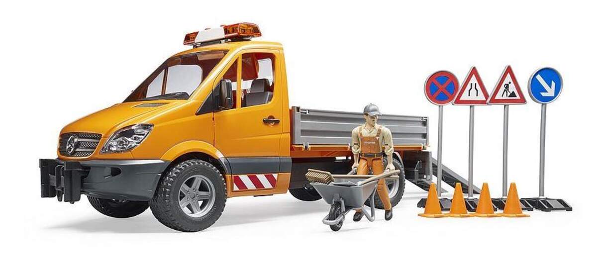 BRUDER® Mercedes-Benz Sprinter Kommunal mit Light & Sound Module, Fahrer und Zubehör