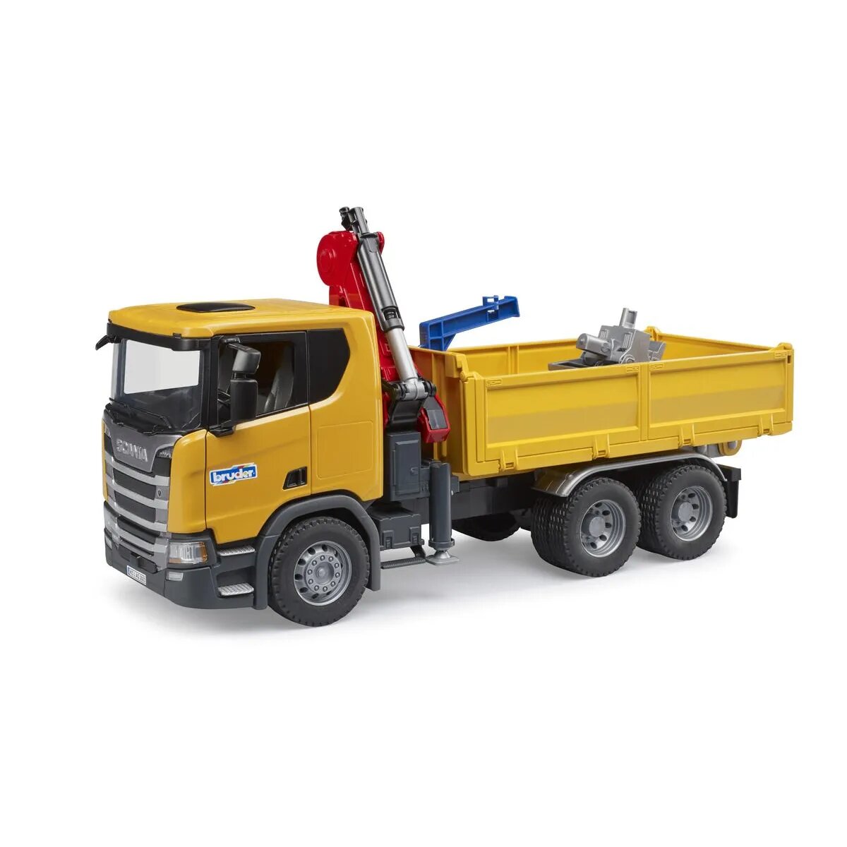 BRUDER® Scania Super 560R Baustellen- LKW Kran und 2 Paletten