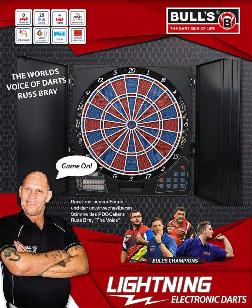 BULL'S Darts Lightning RB Sound Elektronik Dartboard