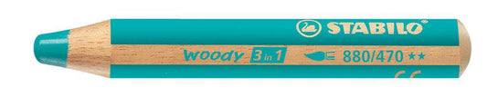 Buntstift, Wasserfarbe & Wachsmalkreide - STABILO woody 3 in 1 - Einzelstift - türkis