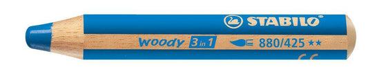 Buntstift, Wasserfarbe & Wachsmalkreide - STABILO woody 3 in 1 - Einzelstift - mittelblau